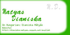 matyas dianiska business card