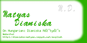 matyas dianiska business card